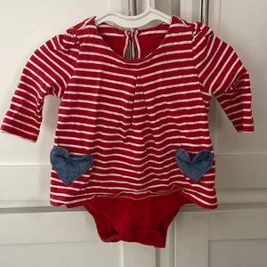 BabyGap heart pocket onesie 3-6mo